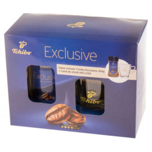 Pachet promotional cafea instant Tchibo Exclusive 100g + cana de sticla, NM20693