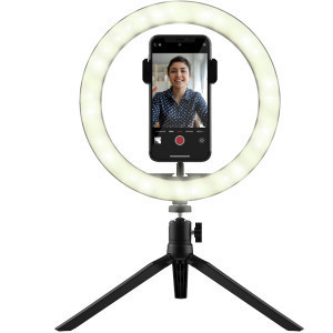 Selfie stick Trust Maku Ring Light Vlogging kit, Negru