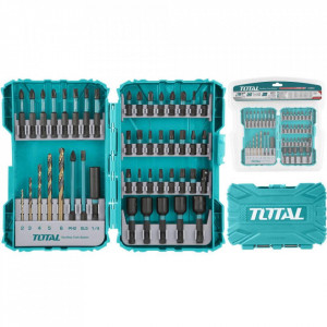 Set 45 biti de impact pentru surubelnita Total TACSDL24502/NM, Verde