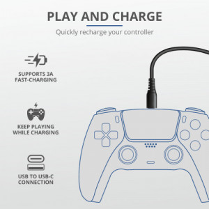 TRUST GXT 226 Play & Charge Cable 3m For PS5