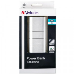 Verbatim10000mAH, 5v=2A in and out. 2x out metal incl lines