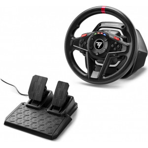 Volan gaming Thrustmaster T128X Force Feedback pentru PC/Xbox + pedale magnetice, schimbatoare magnetice, indicator turatii LED, NM/ 4460184, Negru