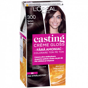 Vopsea de par semi-permanenta fara amoniac L'Oreal Paris Casting Creme Gloss 300 saten inchis, 180 ml