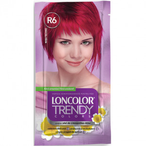 Vopsea de par semi-permanenta fara amoniac Loncolor Trendy Colors R6 Techno Red, 2 x 25 ml