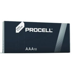 Baterii alcaline Duracell Procell AAA, LR03, 10 bucati, NM/ 1.X.2.A, Negru