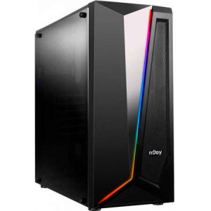 Carcasa PC nJoy Motion, RGB strip, Middle tower, ATX, NM/ CSMD-A000UMO-CO01B, Negru