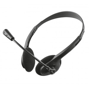 Casti stereo cu microfon Trust Ziva, call center, Negru