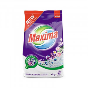 Detergent automat pudra Sano Maxima Spring Flowers, 40 spalari, 4 kg, Mov