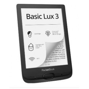 eBook PocketBook Basic Lux 3, ecran tactil 6", 212dpi, 8GB+slot microSD, SMARTlight, WiFi, 155g, 161,3 × 108 × 8 mm, NM/ PB617-P-WW, Negru