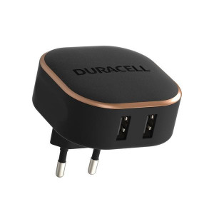 Incarcator Duracell dual USB-A 24W, Negru