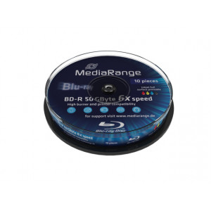 MediaRange BD-R DL 50GB 6x Cake10 PRINTABLE