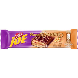 Napolitana cu crema de arahide invelita in ciocolata Joe Dreams 31g, NM26541
