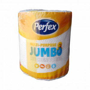 Prosop de bucatarie Perfex Jumbo, 1 rola, 2 straturi, 145 foi/rola, Alb