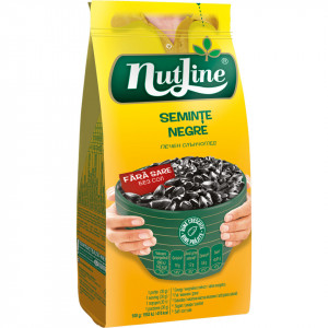 Seminte de floarea soarelui negre fara sare NutLine 200g, NM26182