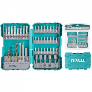 Set 45 biti pentru surubelnita Total TACSDL24501/NM, Verde