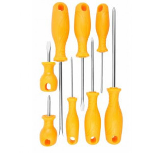 Set de surubelnite Tolsen 8 bucati, maner ergonomic cu design patentat, rezistent la ulei, NM/ TL-20739, Galben