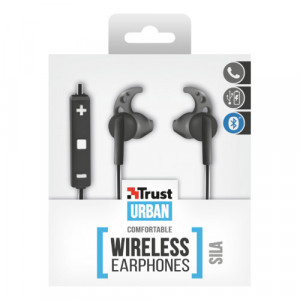 TRUST Sila Wireless Earphones - black/white