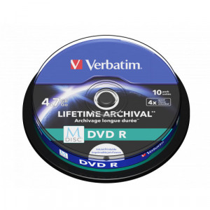 VERBATIM M-DISC DVD R 4X 4.7GB PRINT SP10