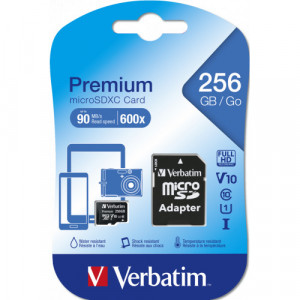 Verbatim MICRO SDXC PREMIUM 256GB CLASS 10 INC ADAPTER