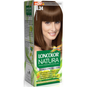 Vopsea de par permanenta Loncolor Natura 6.34 Castaniu aluna, 100 ml