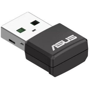 Adaptor USB 2.0 Nano ASUS, dual band 2.4GHz si 5GHz, WPA3, MU-MIMO, NM/ USB-AX55 NANO, Negru