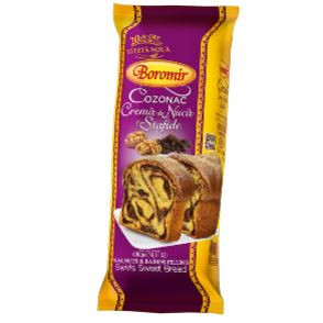 Cozonac cu crema de nuca si stafide Boromir 400g, NM25609