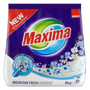 Detergent automat pudra Sano Maxima Mountain Fresh, 20 spalari, 2 kg, Mov