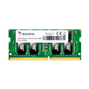 Memorie RAM notebook ADATA 16 GB, DDR4, 2400 MHz, CL-17, SO-DIMM, NM/ AD4S2400316G17-SBK, Verde