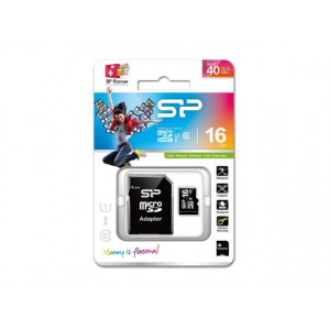 Memory Card Silicon Power Micro SDHC 16GB, Clasa 10 + Adaptor SD