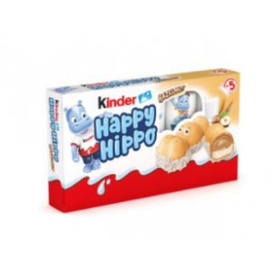 Napolitana cu lapte si cacao Kinder Happy Hippo T5, 5 bucati, NM25370