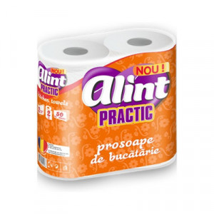 Prosoape de bucatarie Alint Practic, 2 role, 2 straturi, 50 foi, Alb