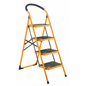 Scara pliabila din otel Tolsen, 4 trepte, 845 x 495 x 1170mm, 150 kg, NM/ TL-62684, Galben