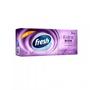 Servetele nazale Fresh Lavander, 3 straturi, 10 pachete, Alb/Mov
