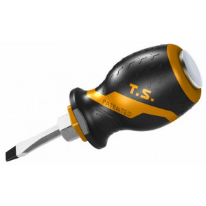 Surubelnita pentru fixare Tolsen Cr-V 1.2x6x38 mm Gripro, varf magnetic, NM/ TL-20138, Galben/Negru