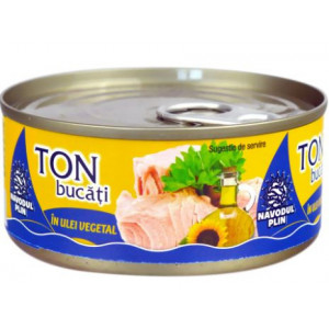 Ton bucati in ulei vegetal Navodul Plin 160g, NM26771