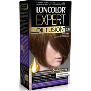 Vopsea de par permanenta Loncolor Expert Oil Fusion 5.35 Saten Auriu, 100 ml