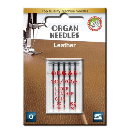 Ace de cusut casnice Organ Leather - finete (90-100), 5 buc