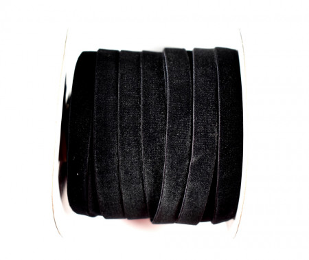 Catifea elastica 10 mm - negru - 25 yards rola