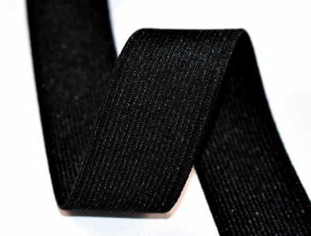 Elastic Moise 25 mm negru - 25 m rola