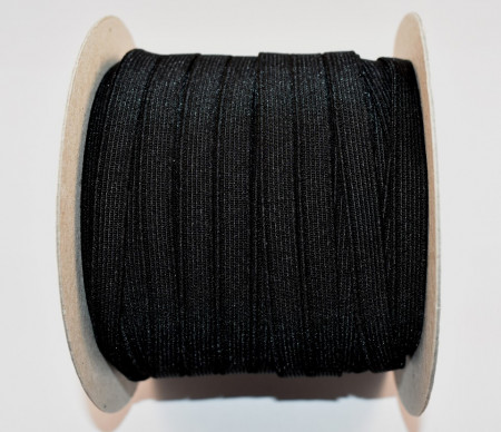 Elastic Moise 7 mm negru - 100 m rola