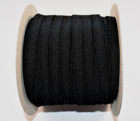 Elastic Moise 9 mm negru - 100 m rola