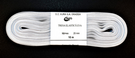Tresa elastica Eva 25 mm - 10 m / rola alb