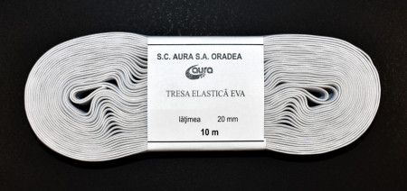 Tresa elastica Eva 20 mm - 10 m / rola alb