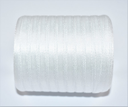 Panglica satin Trufa 6 mm - 100 m rola - alb