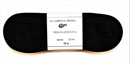 Tresa elastica Eva 25 mm - 10 m / rola negru