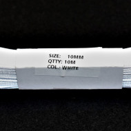 Panglica satin 10 mm - 10 m alb