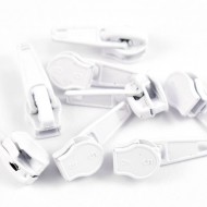 Cursori nr. 5 pentru fermoar nylon - alb
