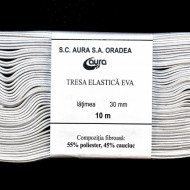 Tresa elastica Eva 30 mm - 10 m / rola alb