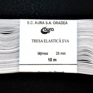 Tresa elastica Eva 25 mm - 10 m / rola alb