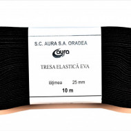 Tresa elastica Eva 25 mm - 10 m / rola negru